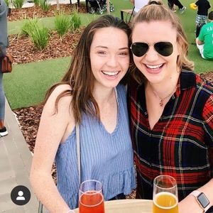 Blue striped v neck tank